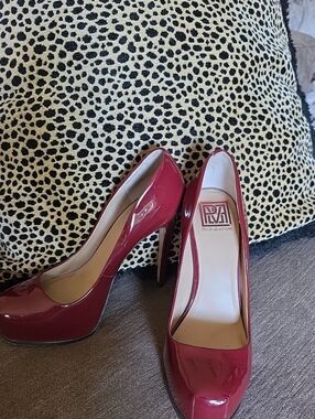 Pour La Victoire Wine Red Patent High Heel Pumps